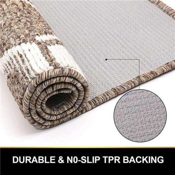 Indoor Door Mat, Front Back Door Mats Non-Slip Entryway Rug, 20X32 " Brown - Picture 4 of 7